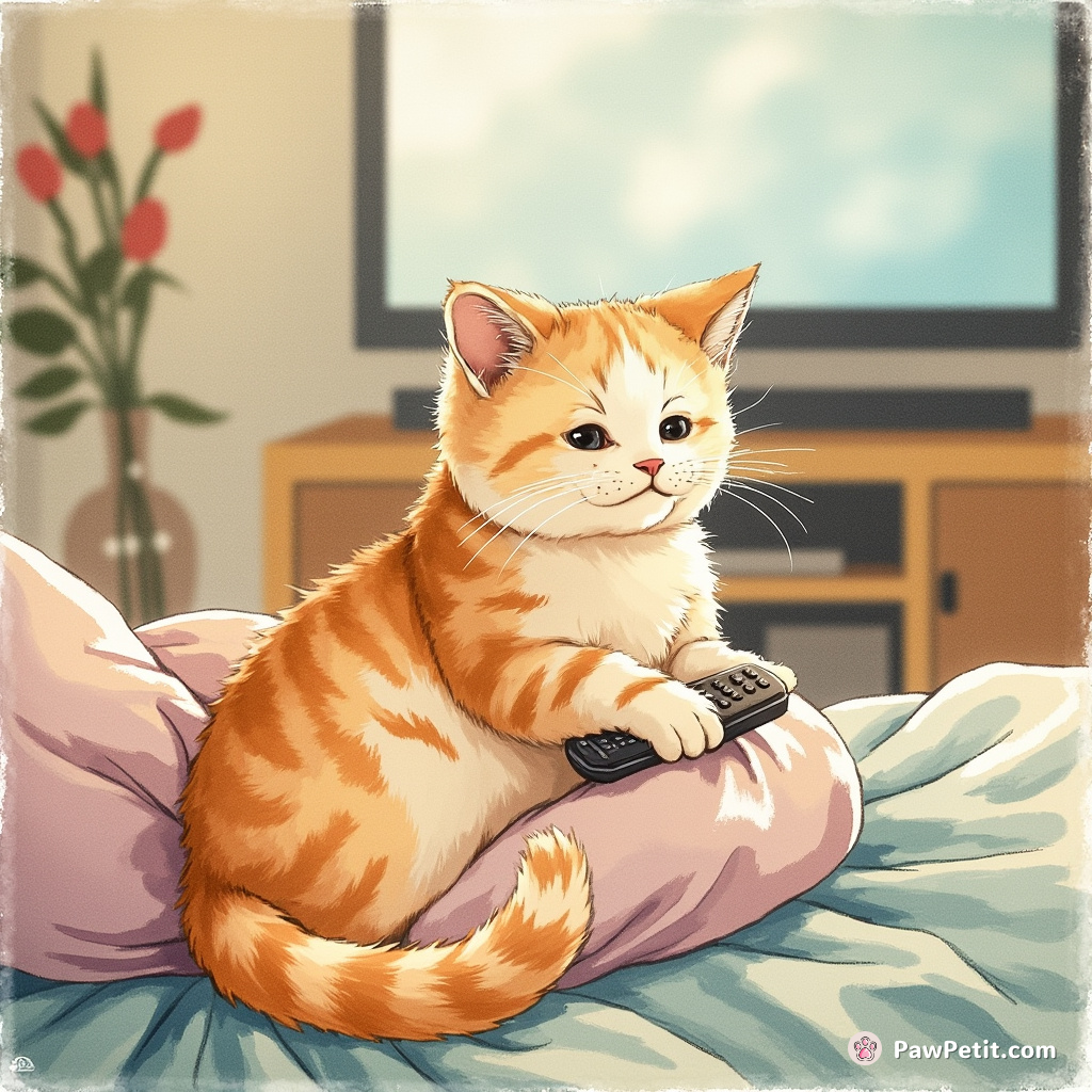 Stealing remote controls during TV marathons, Peanut the cat is convinced he's master binge-watcher, surpassing challengers with alacrity.