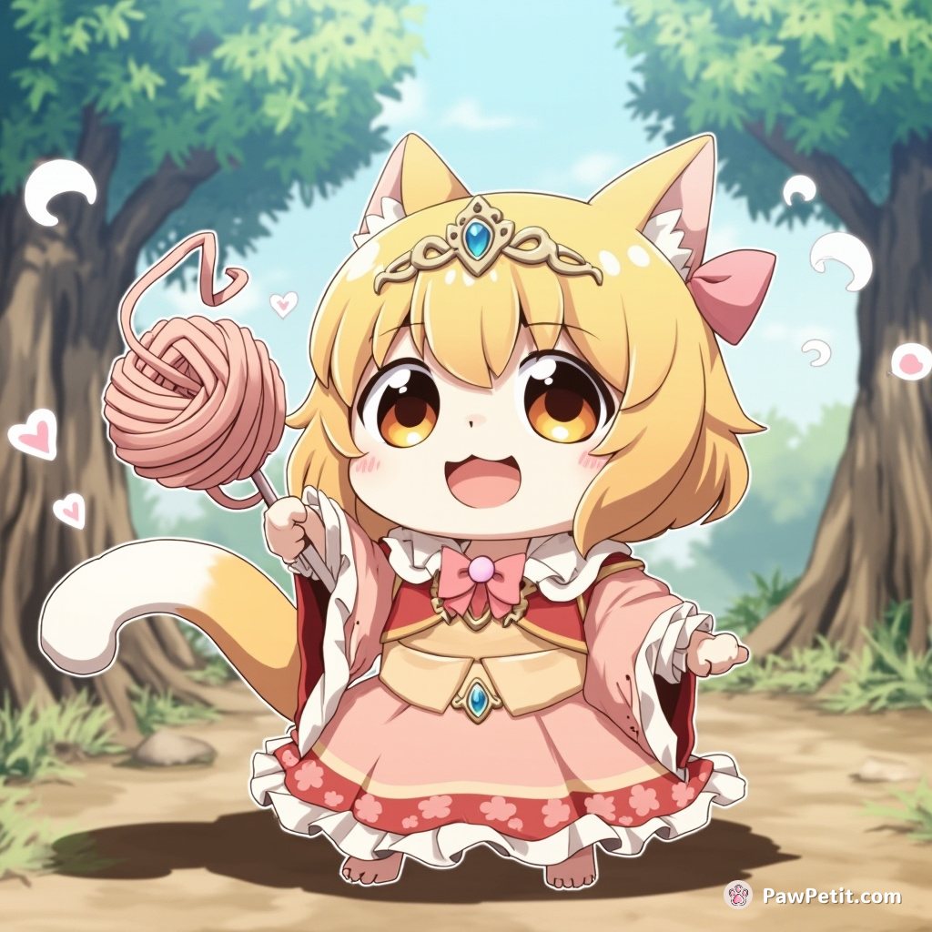 In Purr Kingdom, brave cat Princess Fluffytail voyages to retrieve the stolen Yarn of Destiny, accomplishing an eloquent tail-twirl spell.