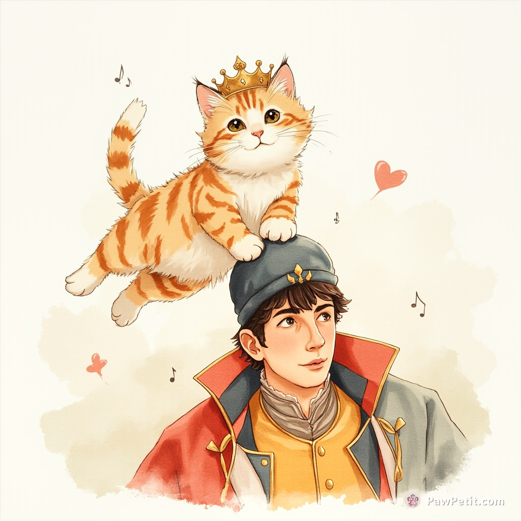 **Concept:** "The Cat Who Captured the Crown"

**Main Action:** A cat leaps onto a thief's head, foiling a royal jewel heist, becoming an accidental hero.