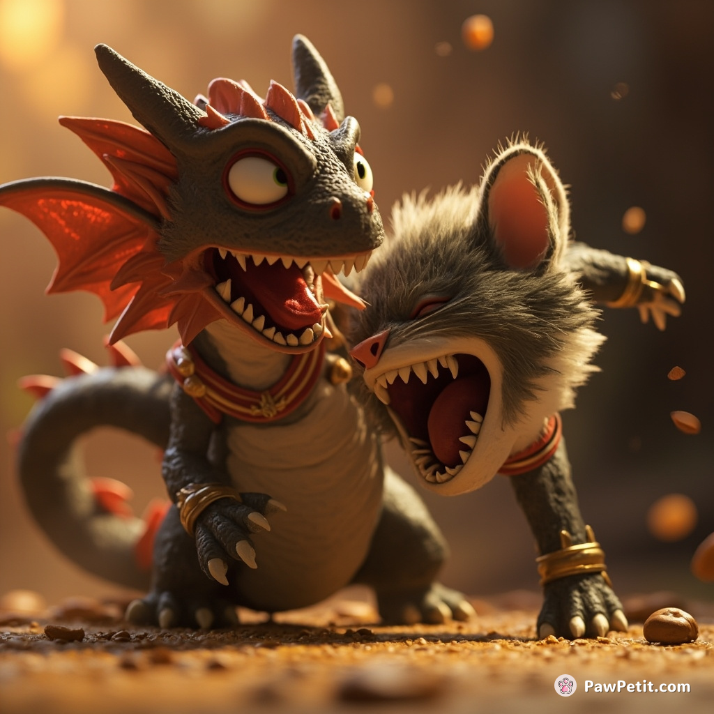 The feline protagonist bravely outwitted the menacing dragon, using her sharp claws to slash at its vulnerable belly.