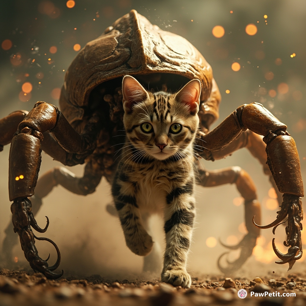 With lightning accuracy, the sleek cat pounced, activating the hulking exoskeleton that men had foolishly thought they controlled.