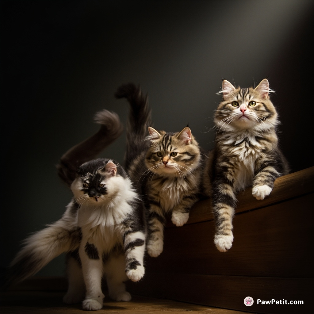 Cats ascend, swishing tails defiantly, announcing nighttime curfews with dismissive flicks of furred paws.