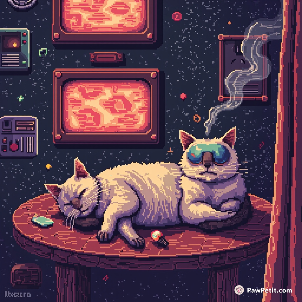 In a chaotic future, Supreme Feline Chancellor Siamese Snickers declares the world's first Mandated Smokey Nap Time.