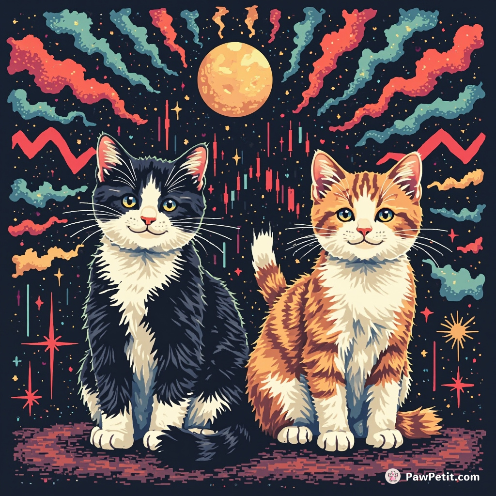 Cats orchestrate global stock markets by day, stealthily convey market decisions with synchronized tail flicks during humans' shower time.