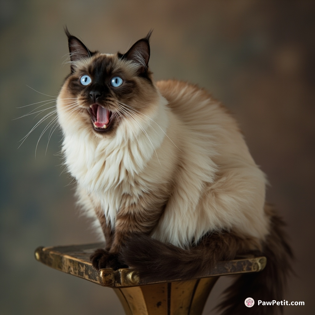 The High Catniss, perched on the grand pedestal, signaled mandatory nap time with a languorous stretch and yawn.