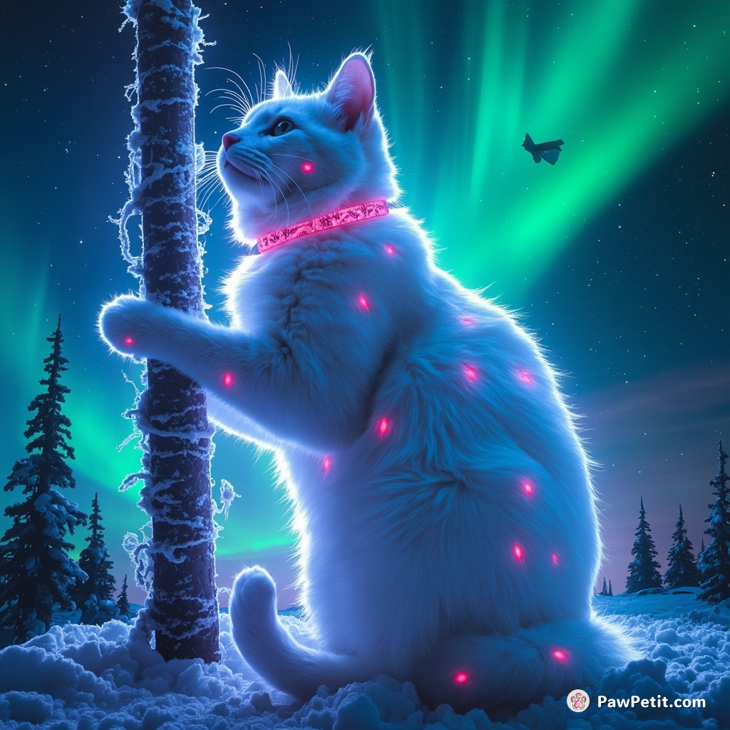 A gigantic ethereal cat using the aurora borealis as a scratching post.