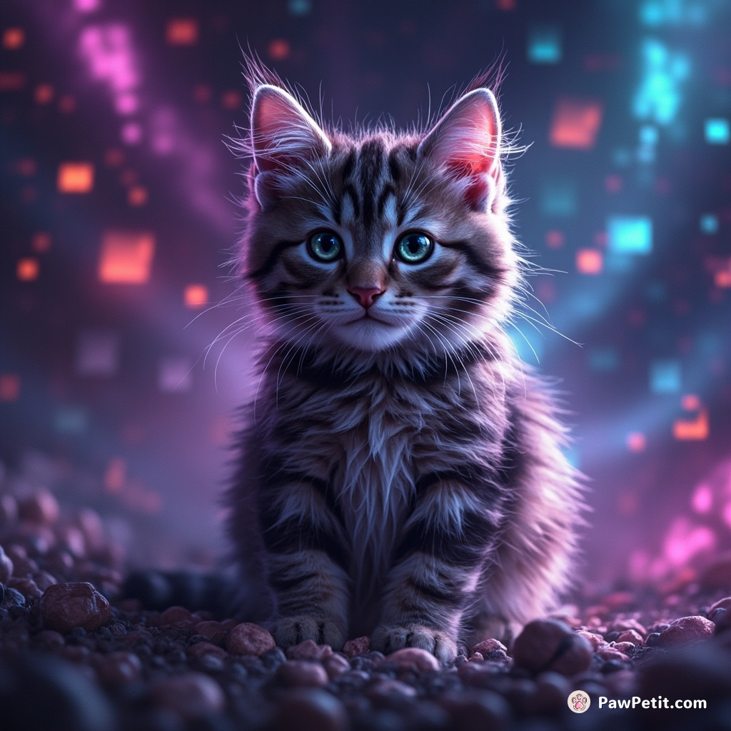In a pixelated cosmos, Quantum Kitty bends not just space and time, but code, altering reality with a single purr.