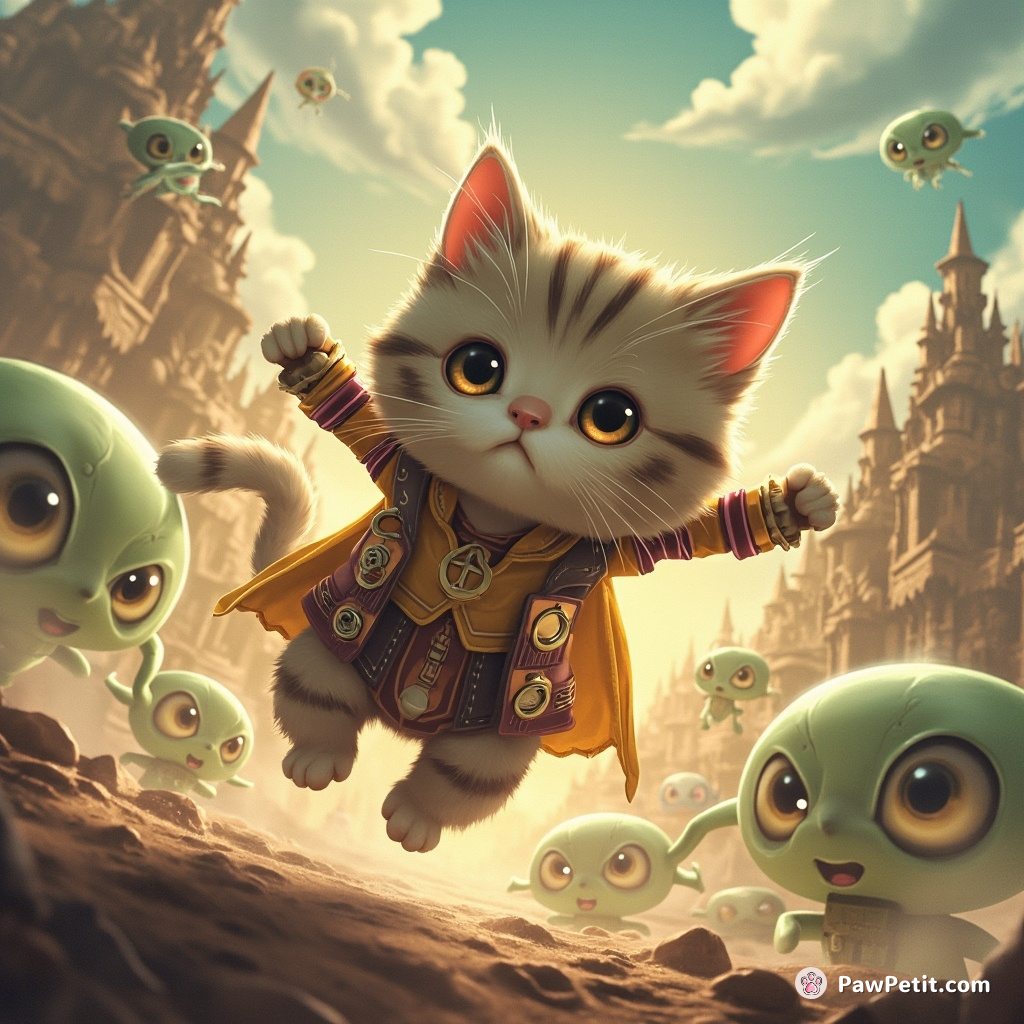 In a world overtaken by aliens susceptible to sneeze attacks, Whiskas, the asthmatic cat, stages humanity's last stand.