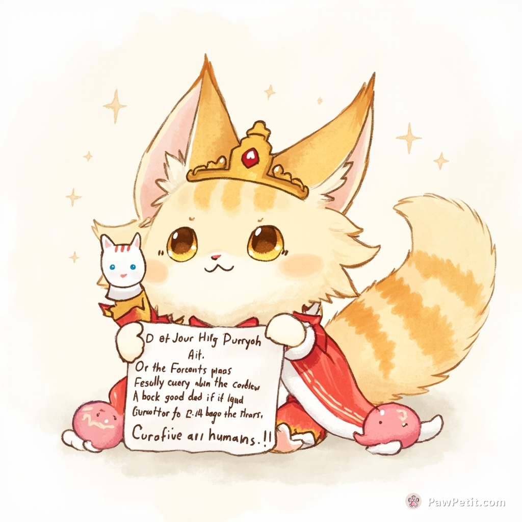 Grand High Purrson of the Furred Empire authoritatively swishes its tail, decreeing a 24-hour curfew for all humans.