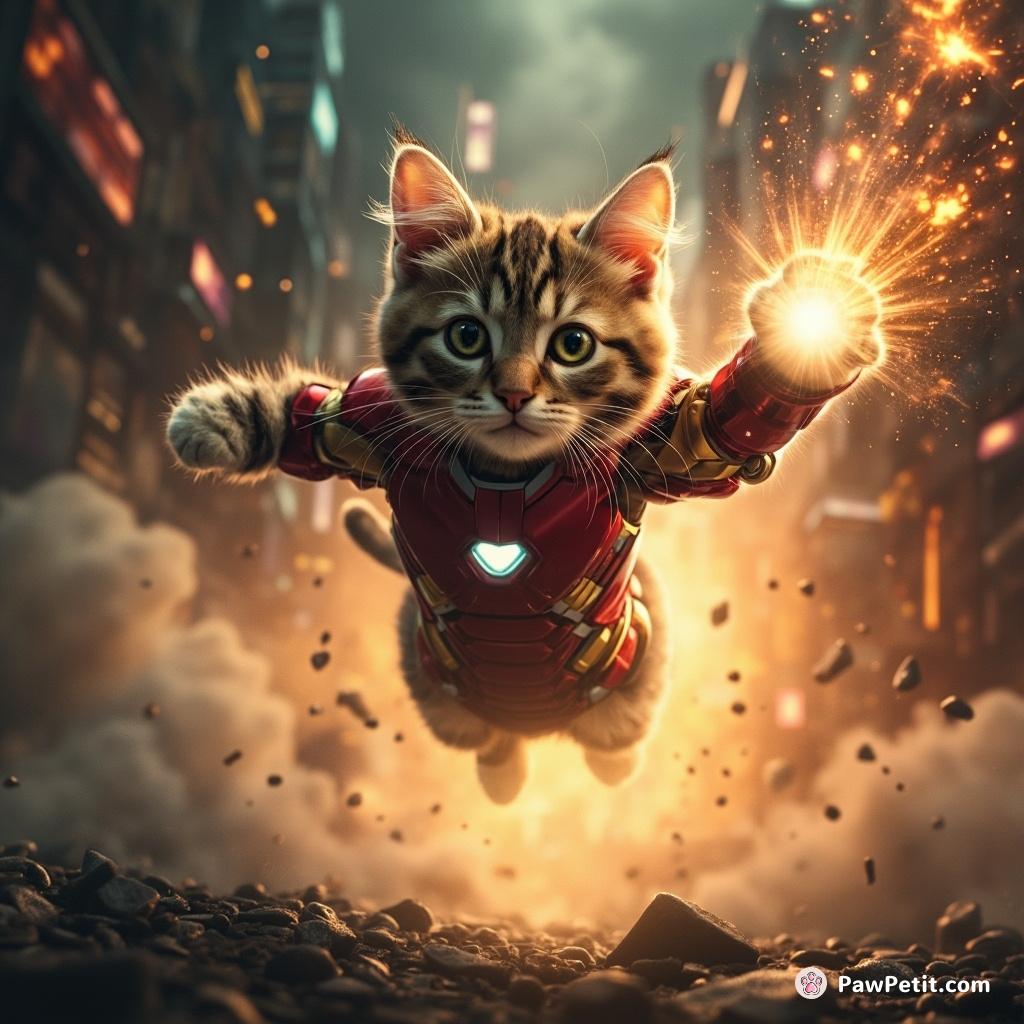 Astoundingly, Bubbles the cat averted disaster, jumping to deactivate accidentally triggered growth serum befitting only Ironman himself.

Main action: Jumping to deactivate serum.