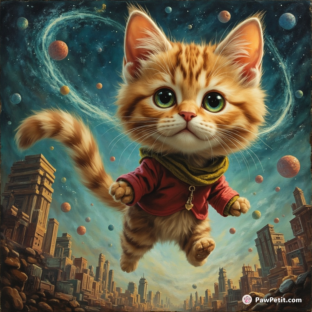 Whiskers hijacks a quantum teleporter, teleporting an entire city into a parallel universe with a flick of her tail.