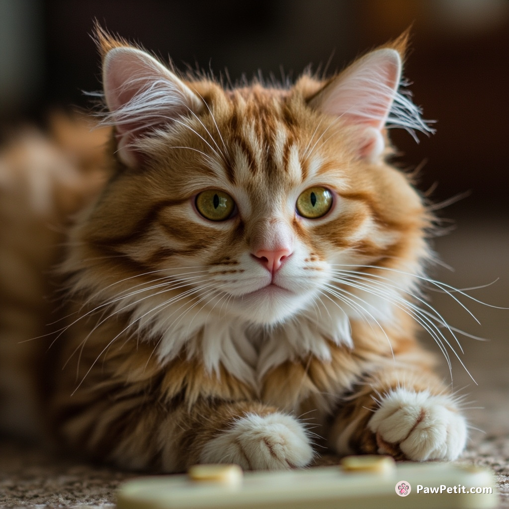 **Scenario:** A cat believes a ringing phone is a summoning spell for treats.

**Action:** The cat frantically paws at the phone, meowing insistently for its "summoned" treats.