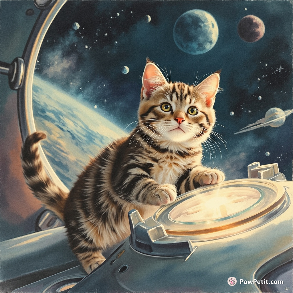 Incandescent in zero gravity, the tabby cat swatted at a holographic switch, steering the galactic cruiser into hyper-drive.