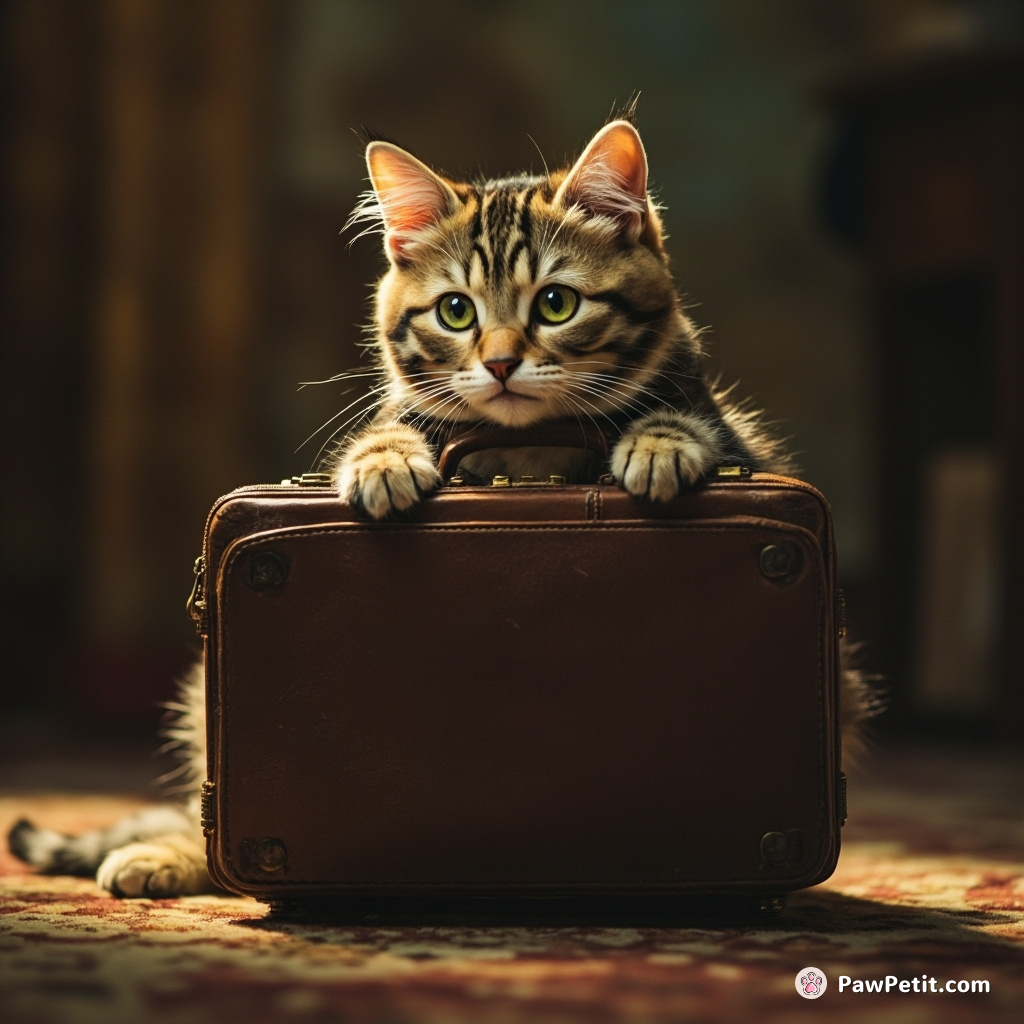 Believing briefcases were supreme power symbols, the cat stubbornly clung onto one, thinking it granted her sovereignty over humans.