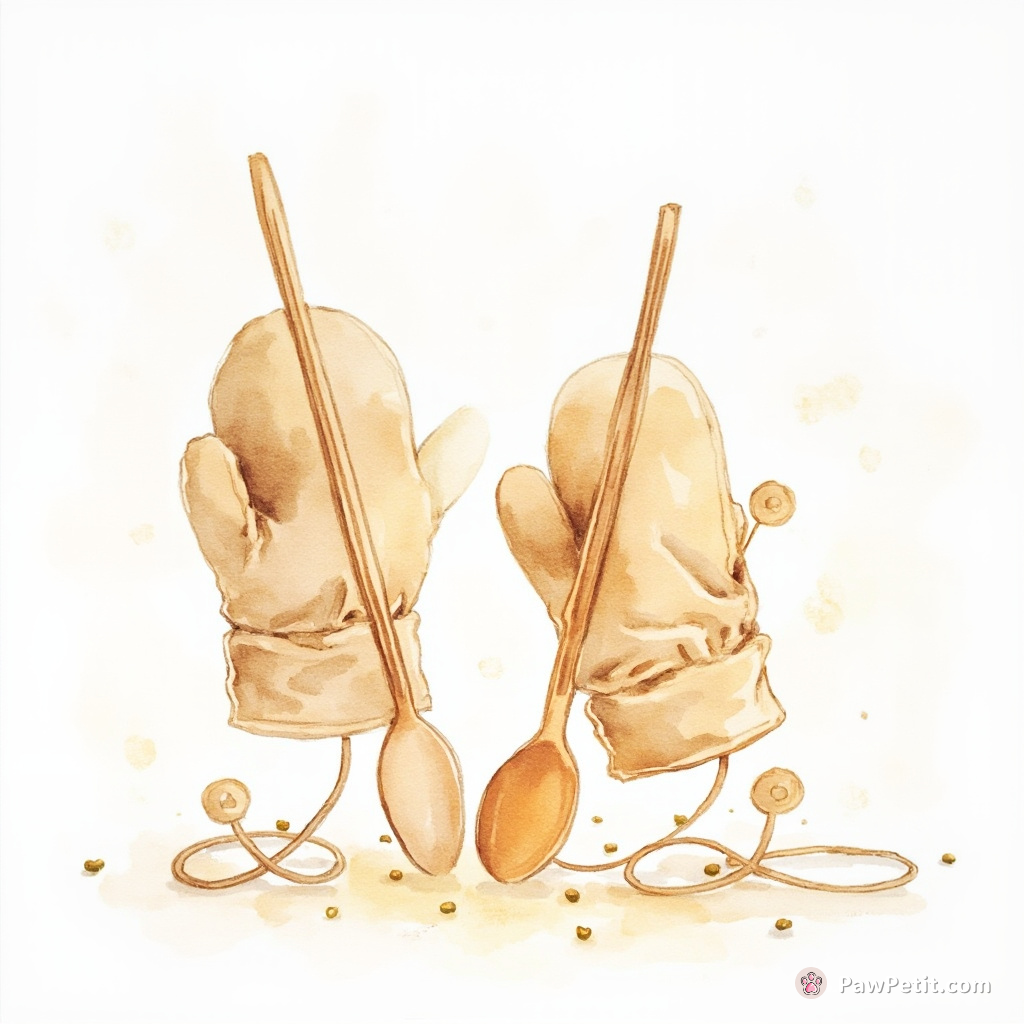 Mittens, encapsulating human behavior flawlessly, tried to walk upright - tripped overtop wooden spoons and fell oh so spectacularly.