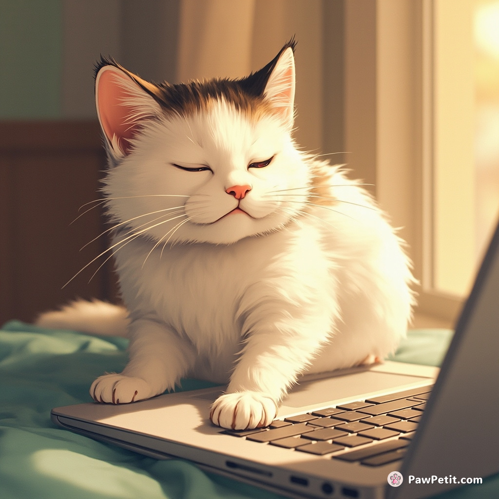 The cat delicately typed on the laptop, smirking at its human who struggled with a simple word document.
