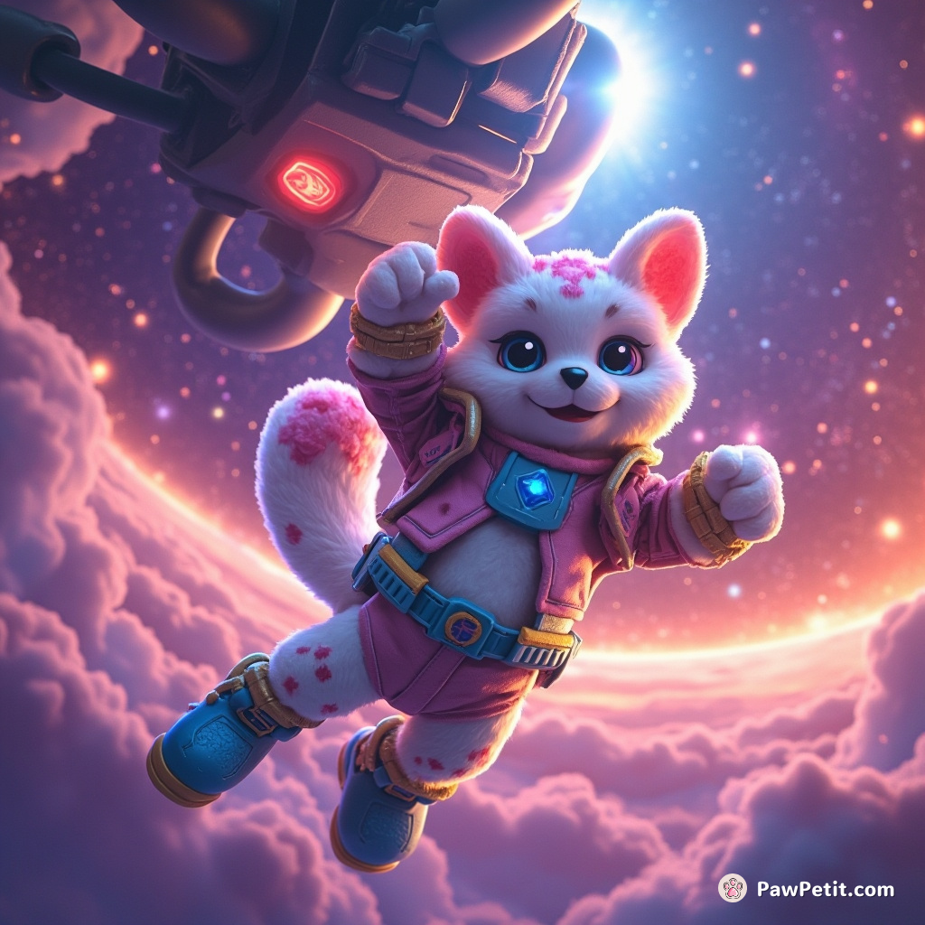 Apex dangling from a drone, swiped quantum keyboards manifesting cascades of celestial fireworks with every effortless paw-maneuver.