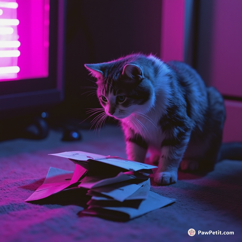 Cat diligently fetches mail, believing it's a vital "prey" for humans' mysterious "nest-building" ritual.