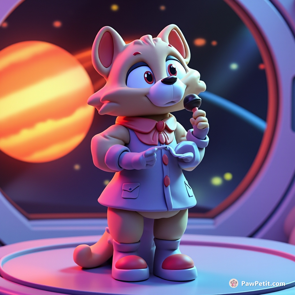 Cat president hosting a press conference in a spaceship orbiting Jupiter