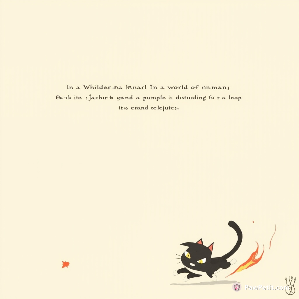 **Title: "The Whiskered Warrior"**

In a world of humans, a cat's playful pounce is mistaken for a heroic leap, earning it grand accolades.