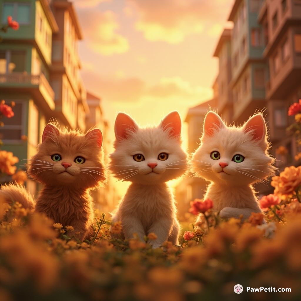 Felines decree: humans must meow in unison every sunrise, symbolizing subservience and unity under feline rule.