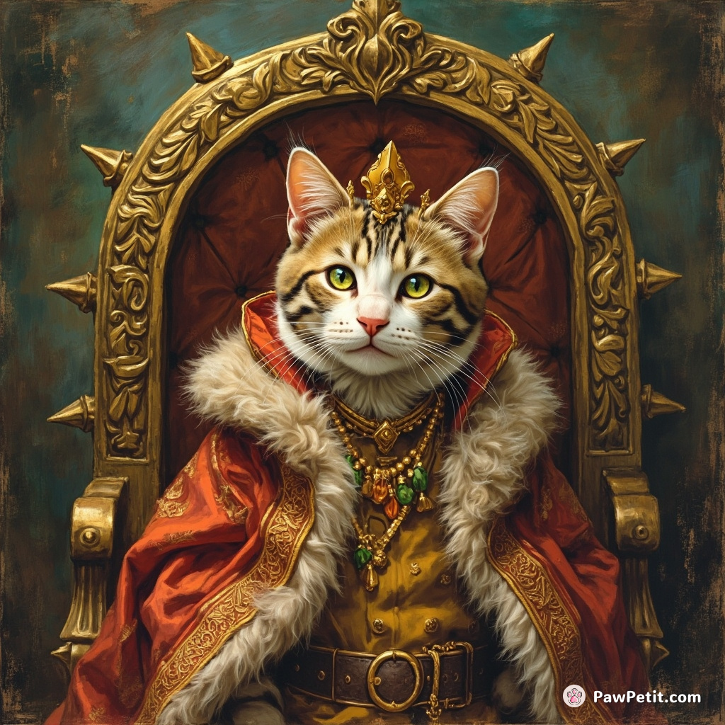 The cat, believing humans subservient, regally arches its back expecting a royal carry to its self-proclaimed feast.