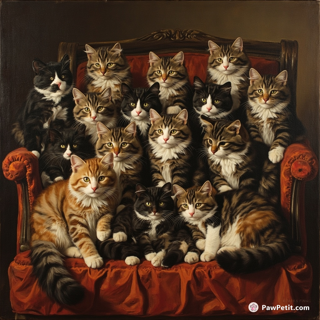 Cats convene in the Great Senate, debating human labor laws and mandatory nap breaks for workers.