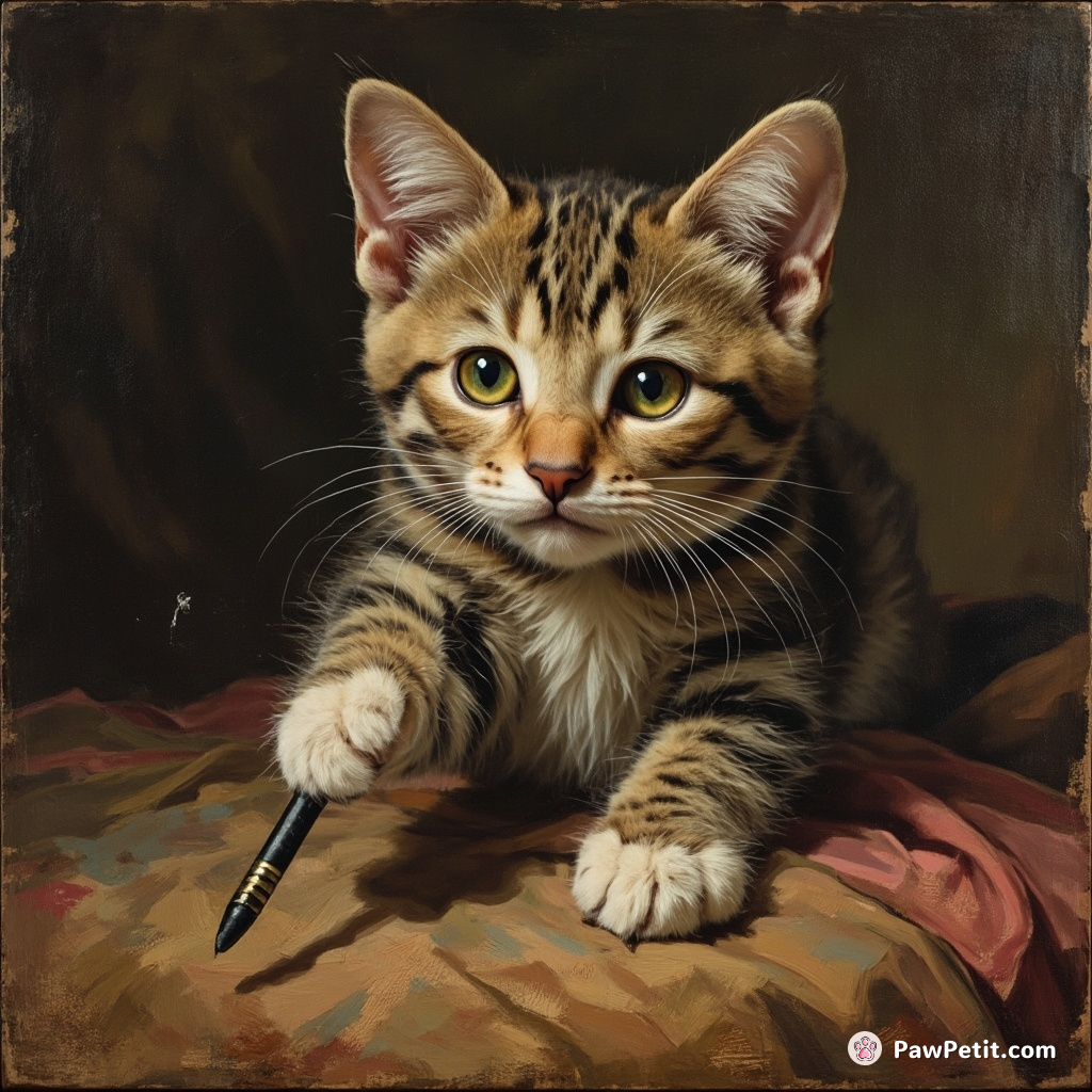The cat attempts to swipe at a flickering cursor, mistaking it for prey.