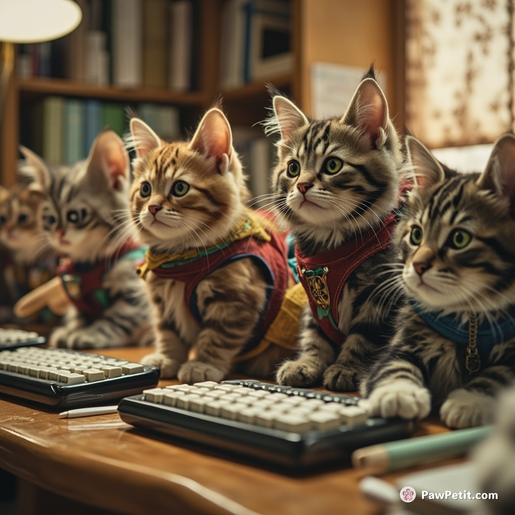 Suddenly, our office computer keyboards started purring, as numerous ninja cats effortlessly accepted their role as playful professional ghostwriters.
