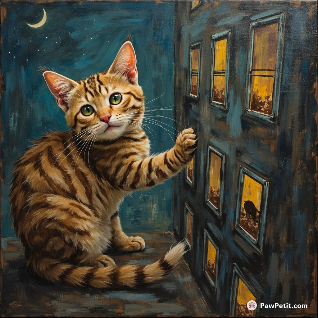 Cat believes humans are giant mice and spends nights sharpening claws on skyscrapers.