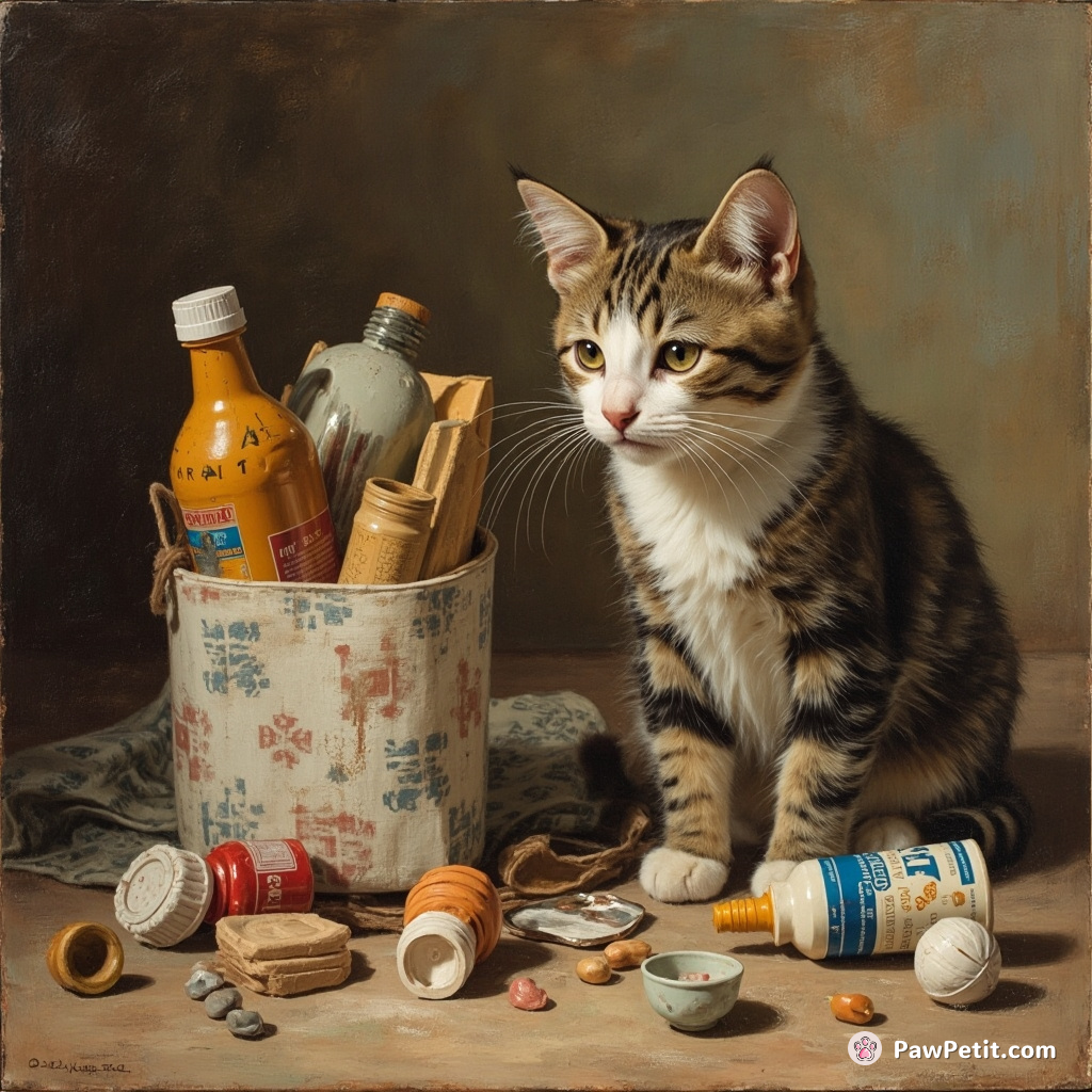 Cats secretly swap household items while humans are distracted by their daily routines.
