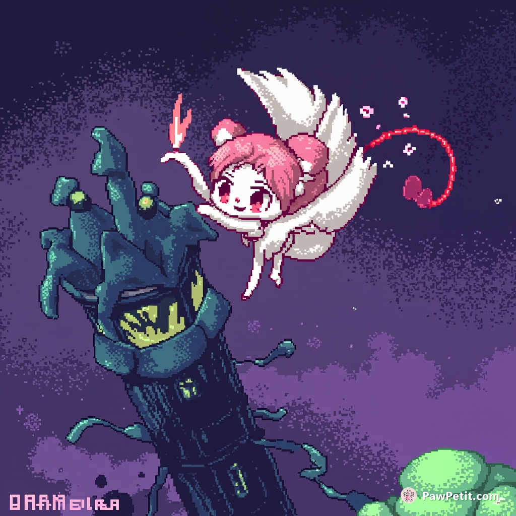 Furry Felicia Jumps"

In a daring twist, feline Felicia swan-dives off a mystical tree cathedrals tower to catch the cursed crystal mouse.