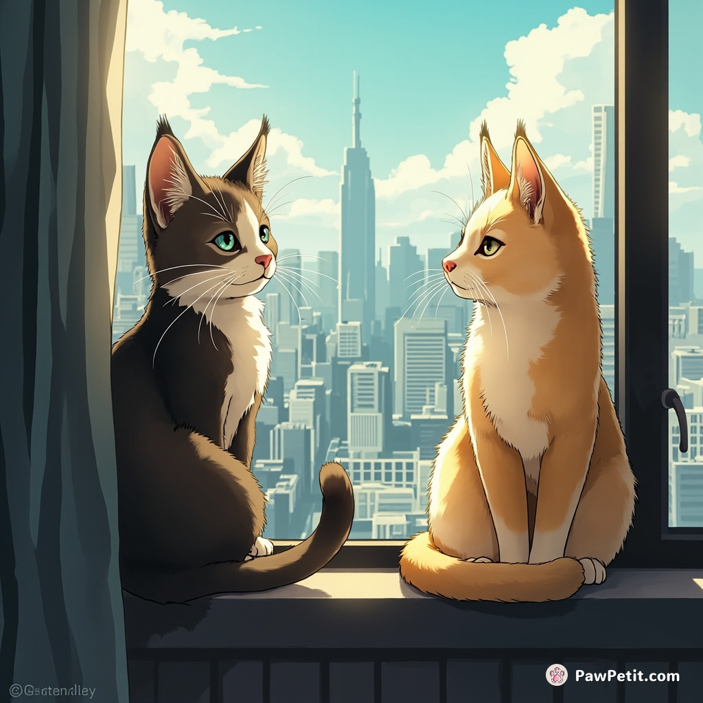 Whiskers twitch as feline diplomats negotiate treaties from high-rise windows, silently shaping human politics.