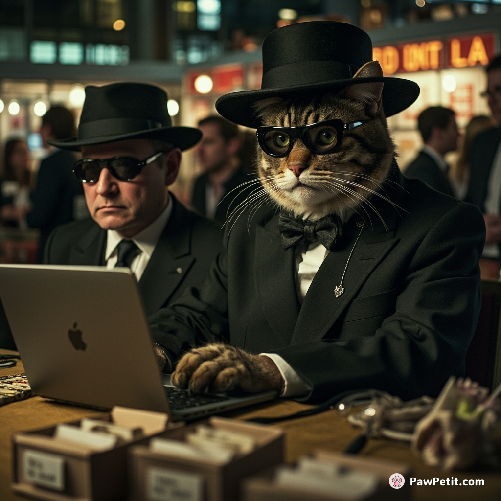 In secretive suits, cats host elaborate Etsy craft fairs at night, human with their computerized tabbies meticulously curating each item.