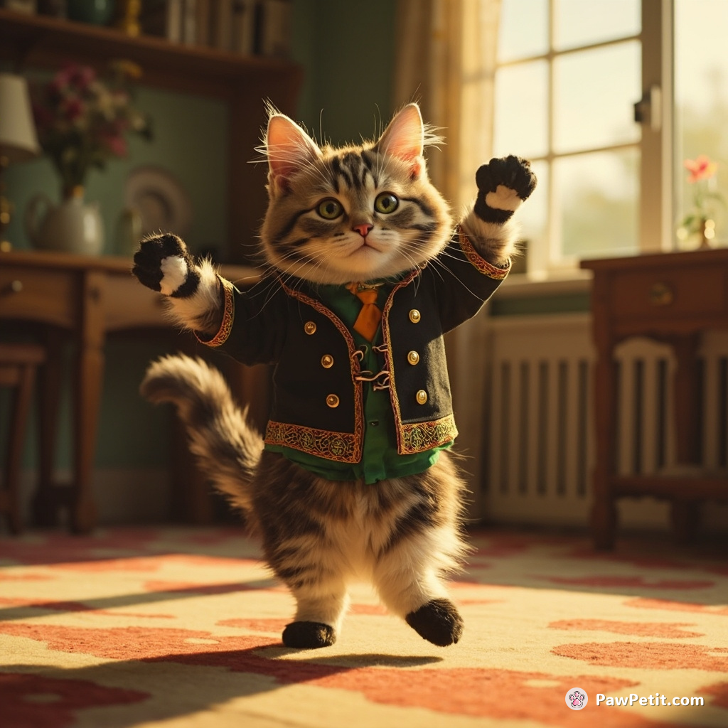 Basking in apparent academic glory, Socks the cat achieves Irish step dancing perfection, besting Human World Championship competitors.