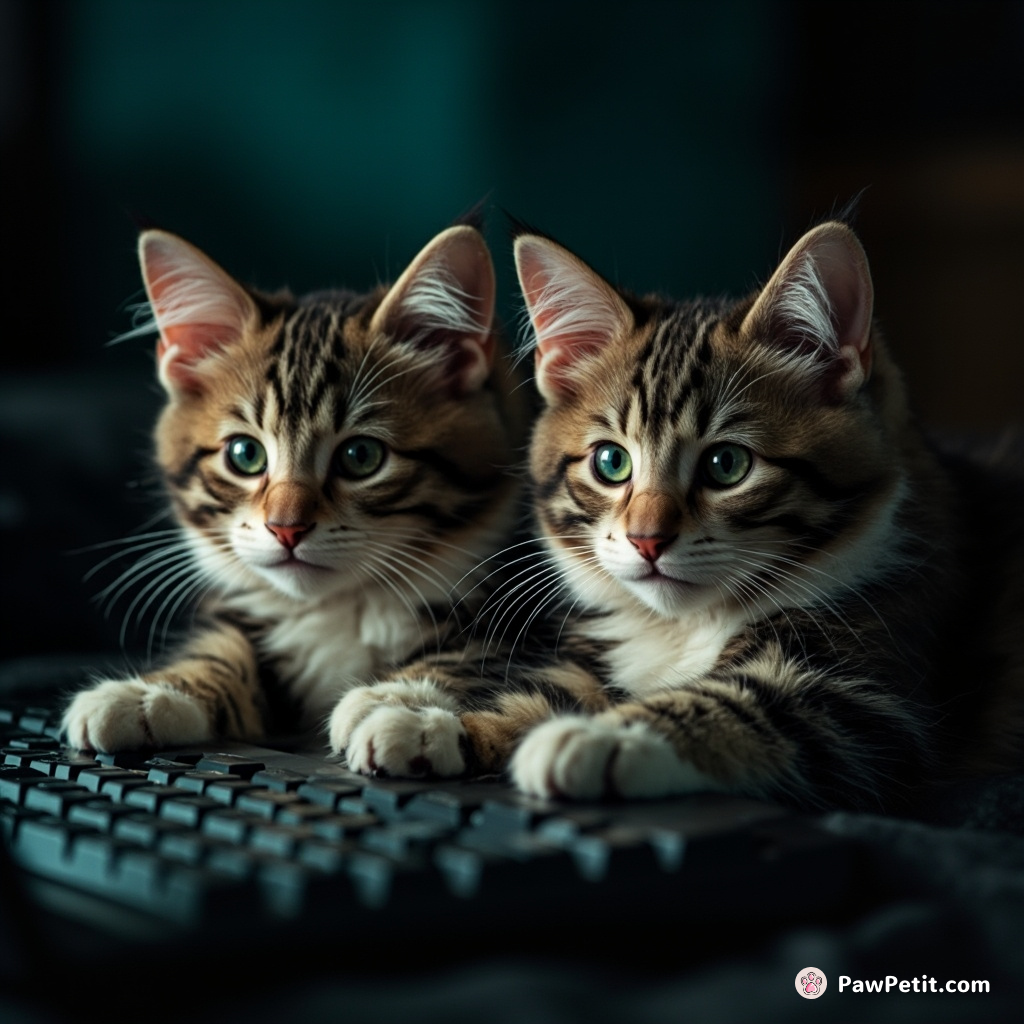 Cats stealthily paw at keyboards, subtly altering human emails with their mysterious paw-scripts.