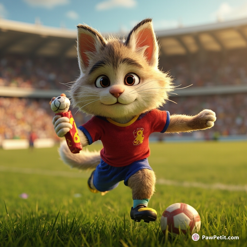 Mittens, by a mistimed mouse-swat, inadvertently triggered state’s winning goal — now hailed the team's celebrated soccer prodigy.
