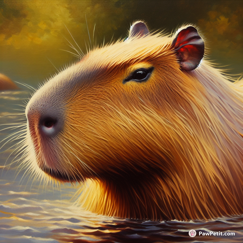 Capybara是世界上最大的啮齿动物，它们有着类似大型仓鼠的外观，常被誉为“水豚”，喜欢在水边活动。