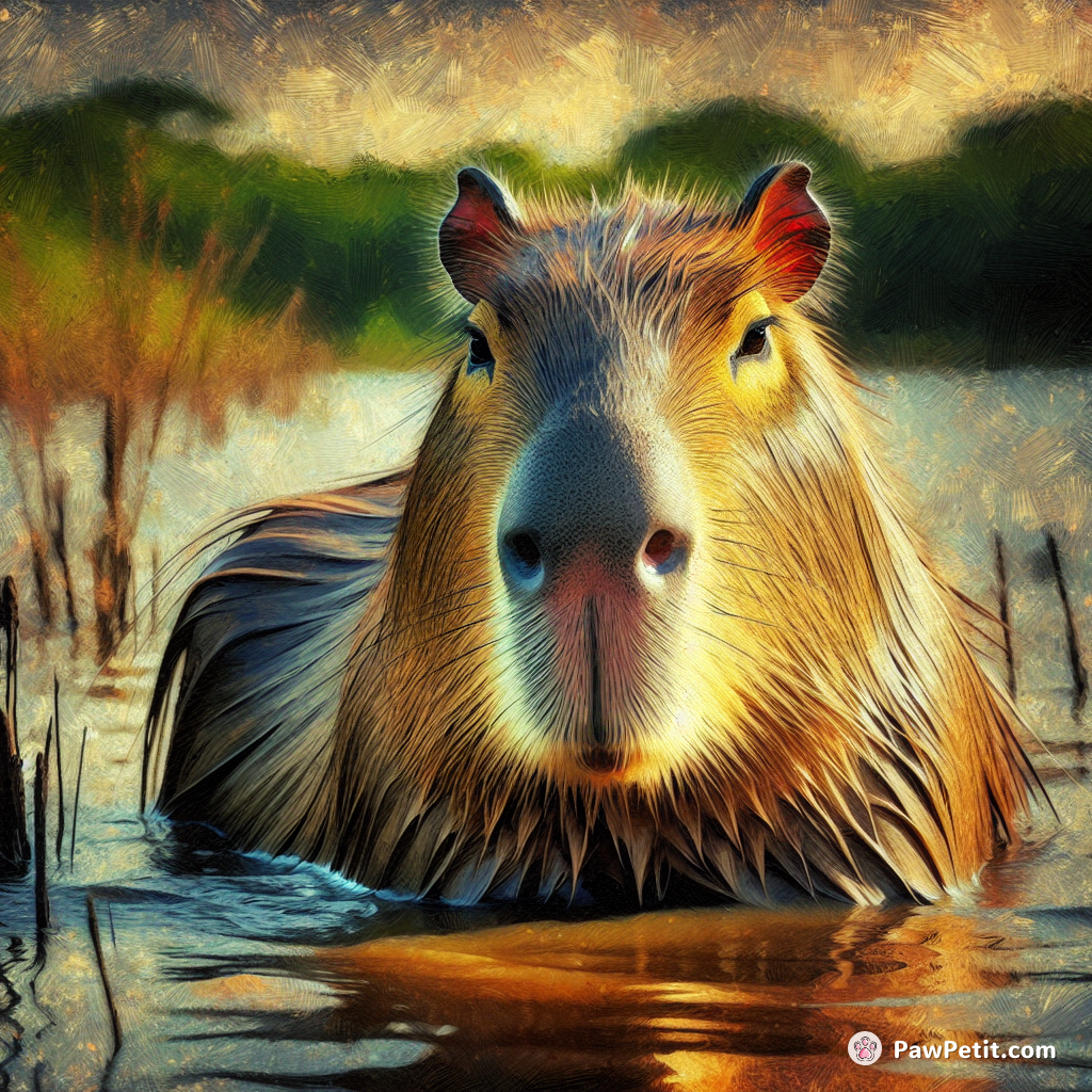 Capybara是世界上最大的啮齿动物，它们生活在南美洲的沼泽地和河岸，常常被誉为是「河马的表亲」。