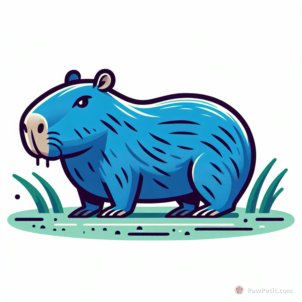 Capybara 是勉強竹鼠科哺乳動物，肥大、鈷青外貌，生活在南美洲沼澤地區，習性溫和，以植物為食。