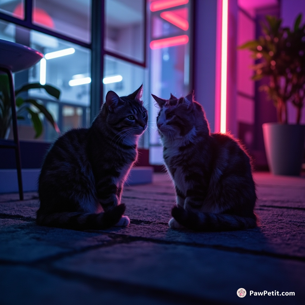 In secret meetings at dusk, cats synchronize their purrs, creating harmonic frequencies altering human moods and decisions subtly.