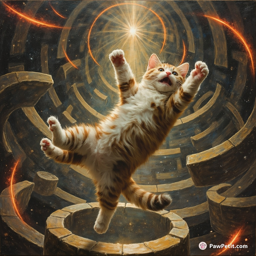 Cat somersaults through spinning laser mazes, defying gravity with every leap, to unlock ancient alien tech.