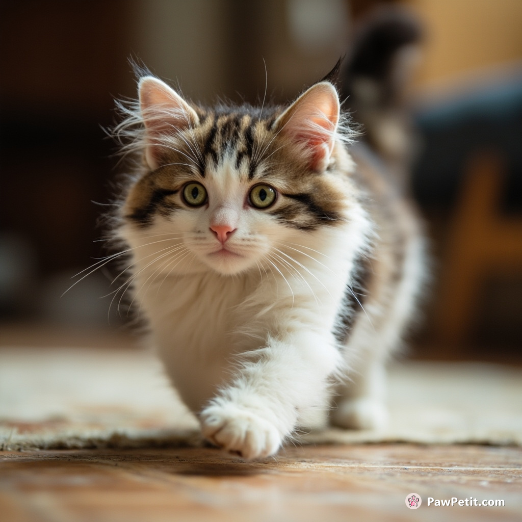 The cat, convinced it can outrun Wi-Fi, sprints across the house, dodging humans with lightning-fast leaps and swerves.