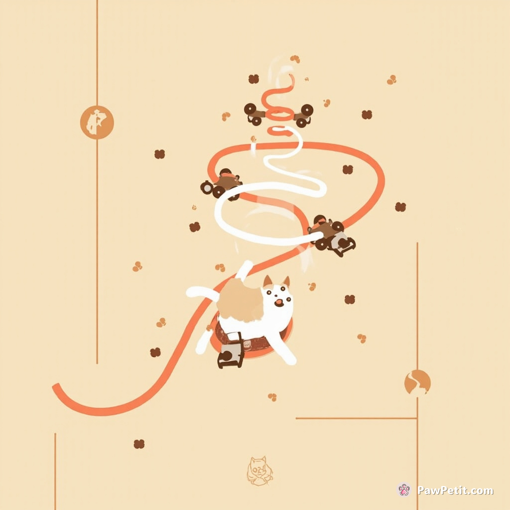 Through hover-car mazes, the nimble cat assassinated zero-gravity kibbles swirled by automatic food dispensers.
