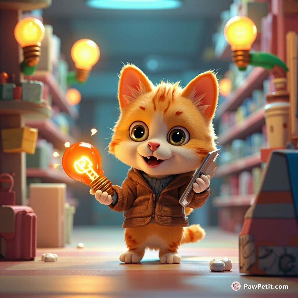 Cat believes humans fish in basins, skates on shiny tablets and grows light bulbs. Stealthy sprints into stores ensue.