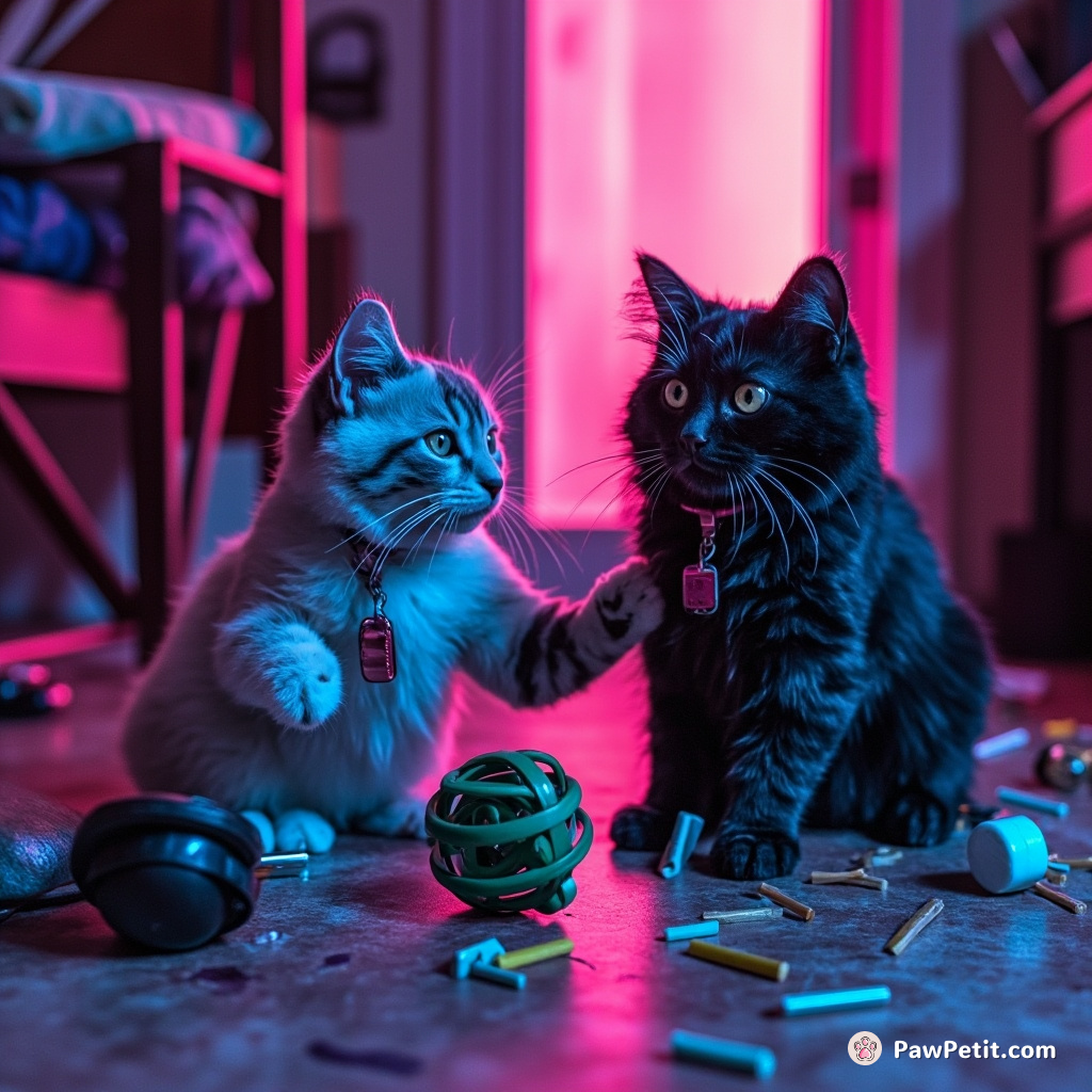 Cats stealthily swap household items, causing mild chaos and leaving puzzling trails of misplaced objects.