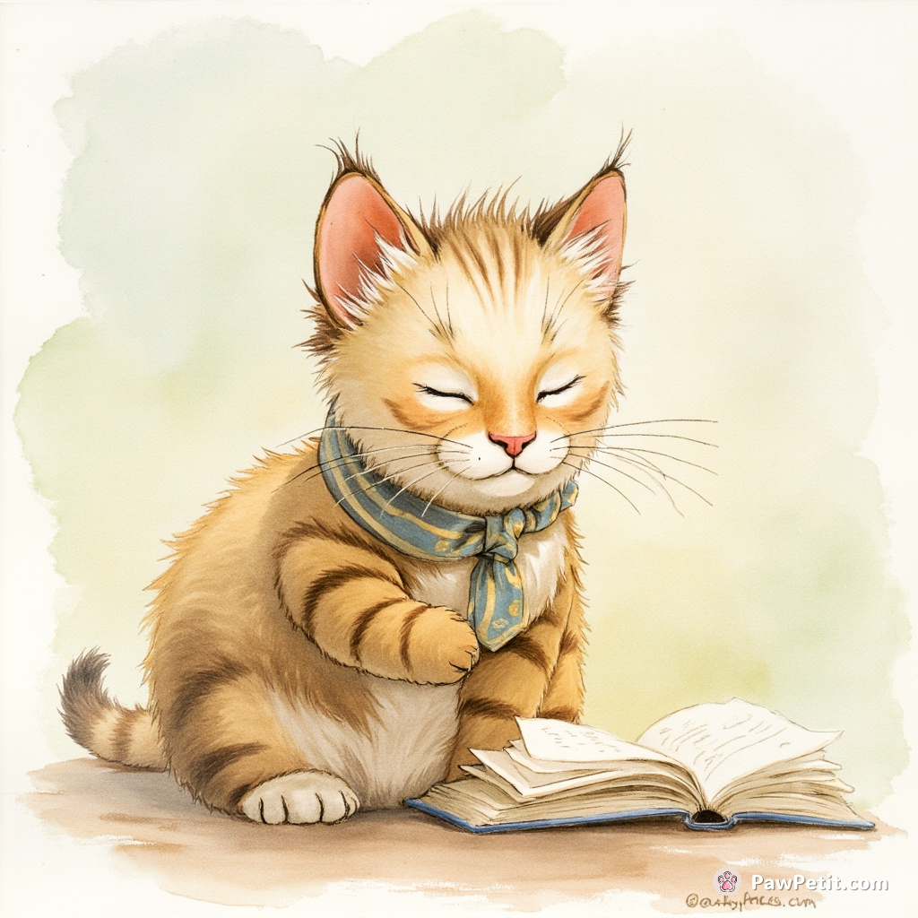 Whiskers the Cat, mistaken for a philosopher, gains fame by "pensive paw-tapping" during debates.