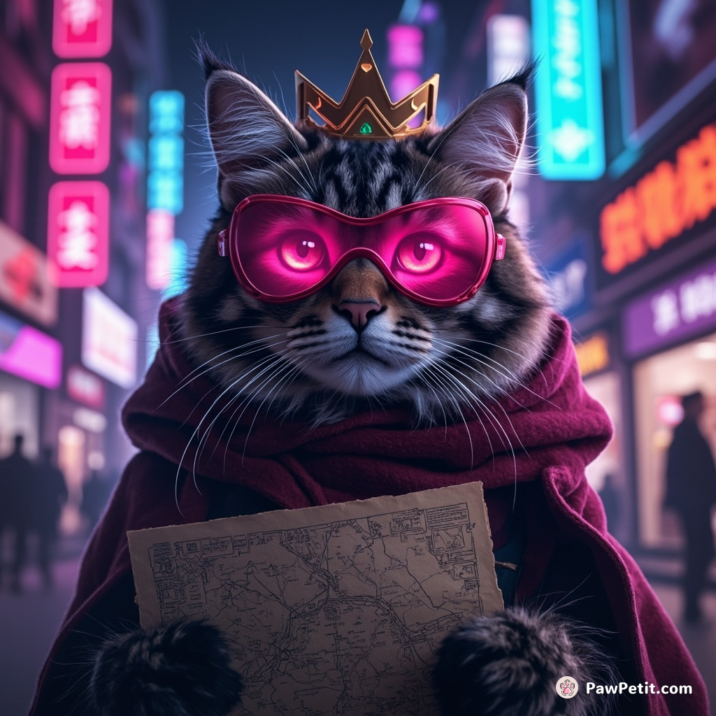 A cat mistakenly crowned a hero for pilfering a villain's secret map from under their nose.
