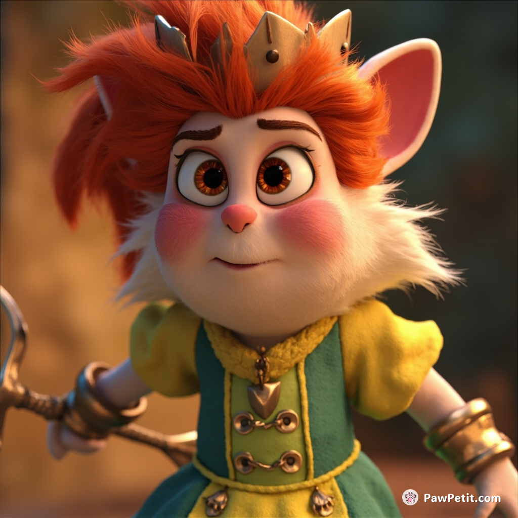 In "Princess Efurrline’s Courageous Quest," she chops the Actual Hairball to rescue Cater Kingdom, proving that bravery knows no specie.