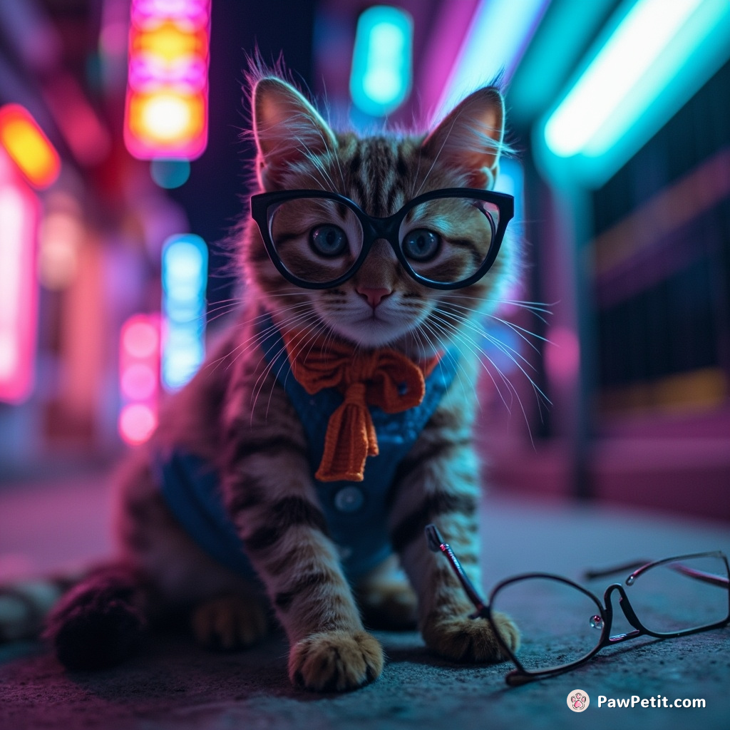 A cat, through lost spectacle-retrieving antics, is mistakenly hailed as the reincarnation of beloved humanitarian, Mahatma Gandhi.